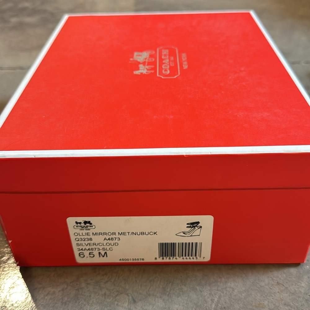 COACH Ollie Wedge Heels: Silver Metallic - Size 6.5 *With Box* - Picture 5 of 5